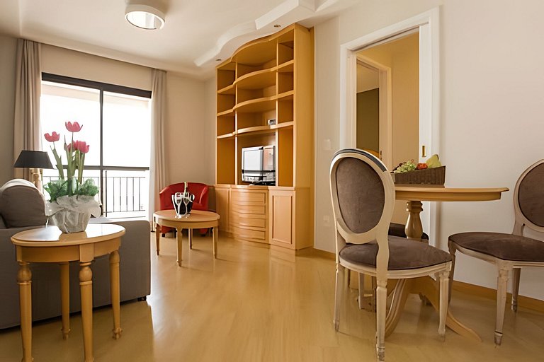 Flat c/ um quarto em Moema e cozinha completa uh65