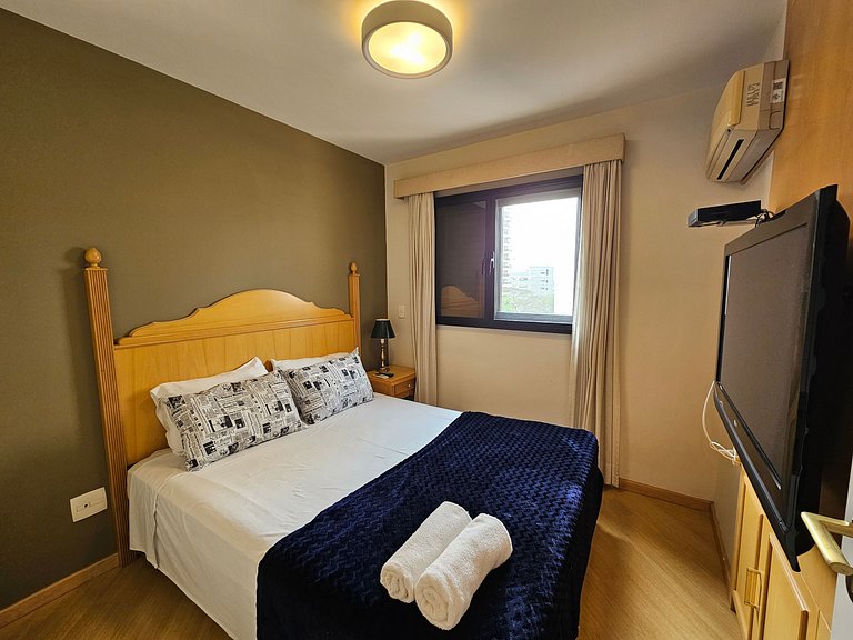 Flat c/ um quarto em Moema e cozinha completa uh65