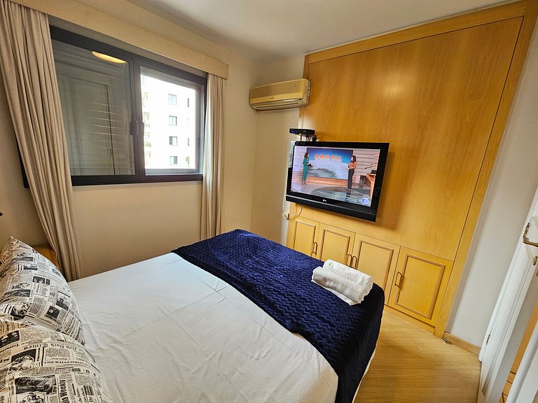 Flat c/ um quarto em Moema e cozinha completa uh65