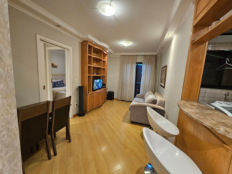 Flat Apart/Hotel com uma suíte e cozinha completa