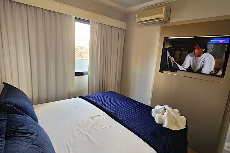 Flat Hotel The Palace com cozinha e sacada