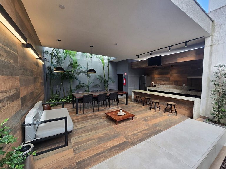 Studio decorado a uma quadra do Shoping Ibirapuera