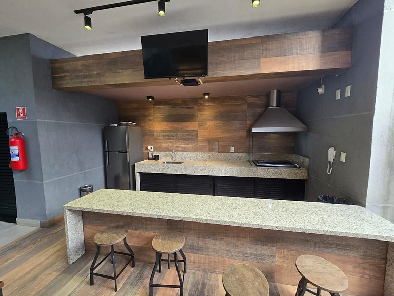 Studio decorado a uma quadra do Shoping Ibirapuera